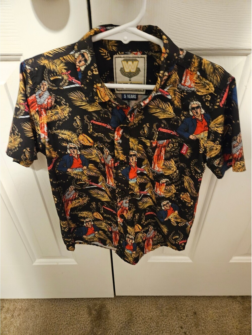 RSVLTS WWE Legends Ric Flair “Nature Boy” Short Sleeve Button Up Kids 5T
